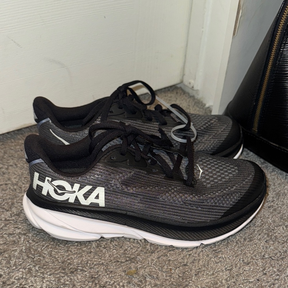 Hoka Black and Gray Athletic Shoes